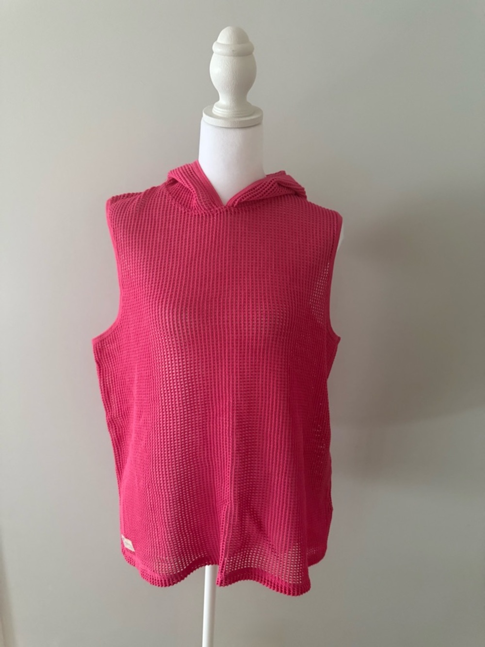 Lauren Ralph Lauren Sleeveless Hooded  mesh Knit Tank - Pink size XL women EUC